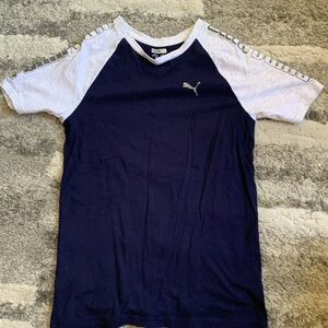 Puma T-Shirt Size L(14-16) Kids dark blue and white